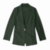 Dark Green Single-Breasted Longline Blazer