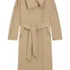 Beige Longline Trench Coat with Belt