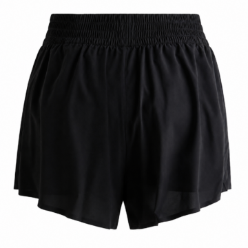 Black Smocked Waist Flowy Shorts with Side Slit