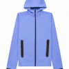 Light Blue Full Zip Hooded Jacket with Black Accents