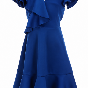Royal Blue Ruffle Flutter Sleeve Midi Dress